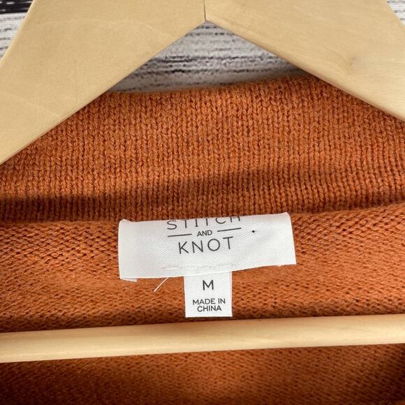 NEW! Stitch and Knot | Soft Orange Balloon Sleeve Ruffle Collar Neck Sweater M - Picture 7 of 11